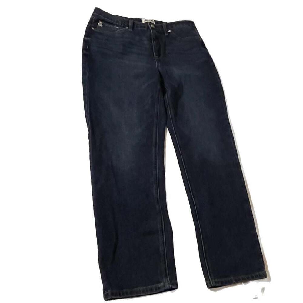 Seven7 Premium Brand Straight Leg Dark Wash High Rise Jeans Size 10,  Classic, L